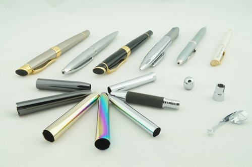 metal finishes on pens, writing instruments